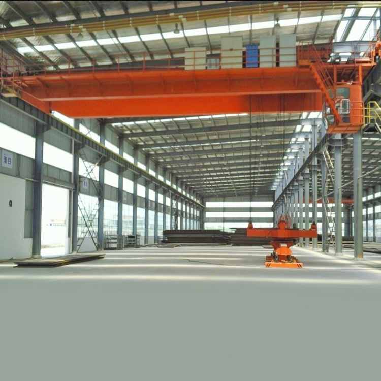 Double girder overhead crane with magnet